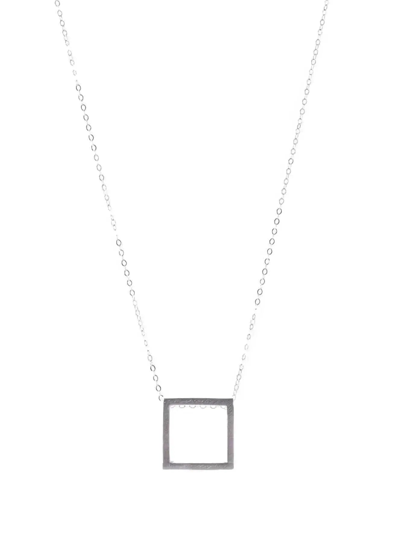 Aligned Square Sterling Silver Necklace Liv & B Designs