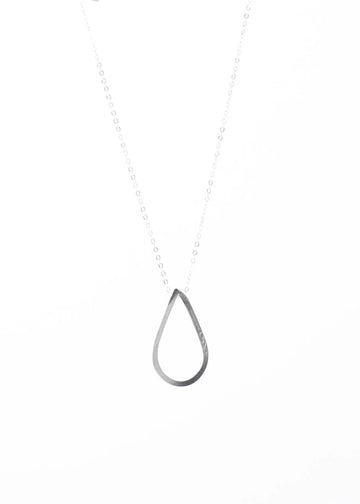 Aligned Teardrop Sterling Silver Necklace Liv & B Designs