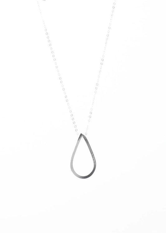 Aligned Teardrop Sterling Silver Necklace Liv & B Designs
