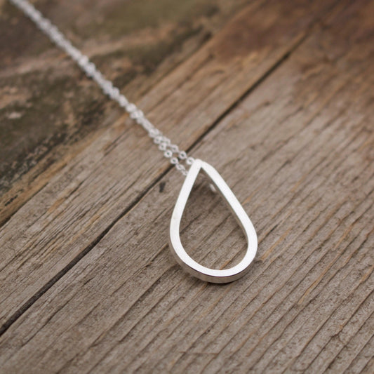 Aligned Teardrop Sterling Silver Necklace Liv & B Designs
