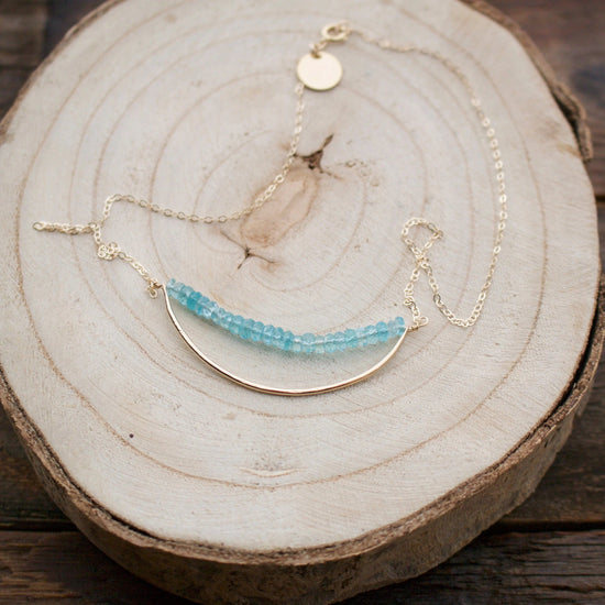 Marin Gemstone Bar Gold Fill Necklace Liv & B Designs