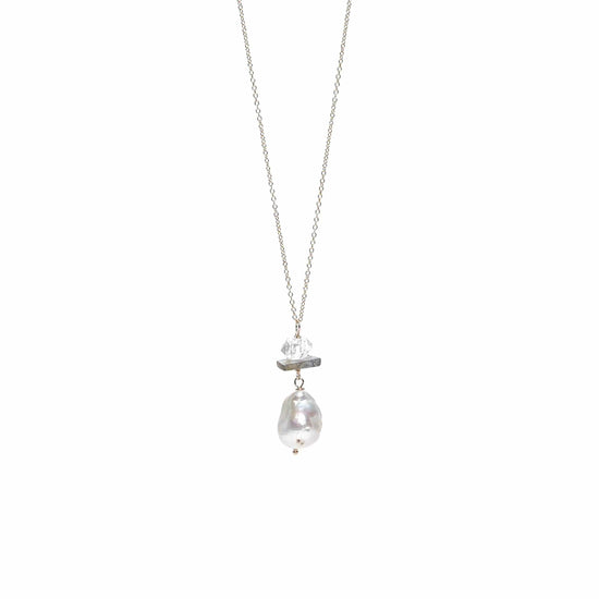 Baroque pearl and Labradorite Necklace Liv & B Designs
