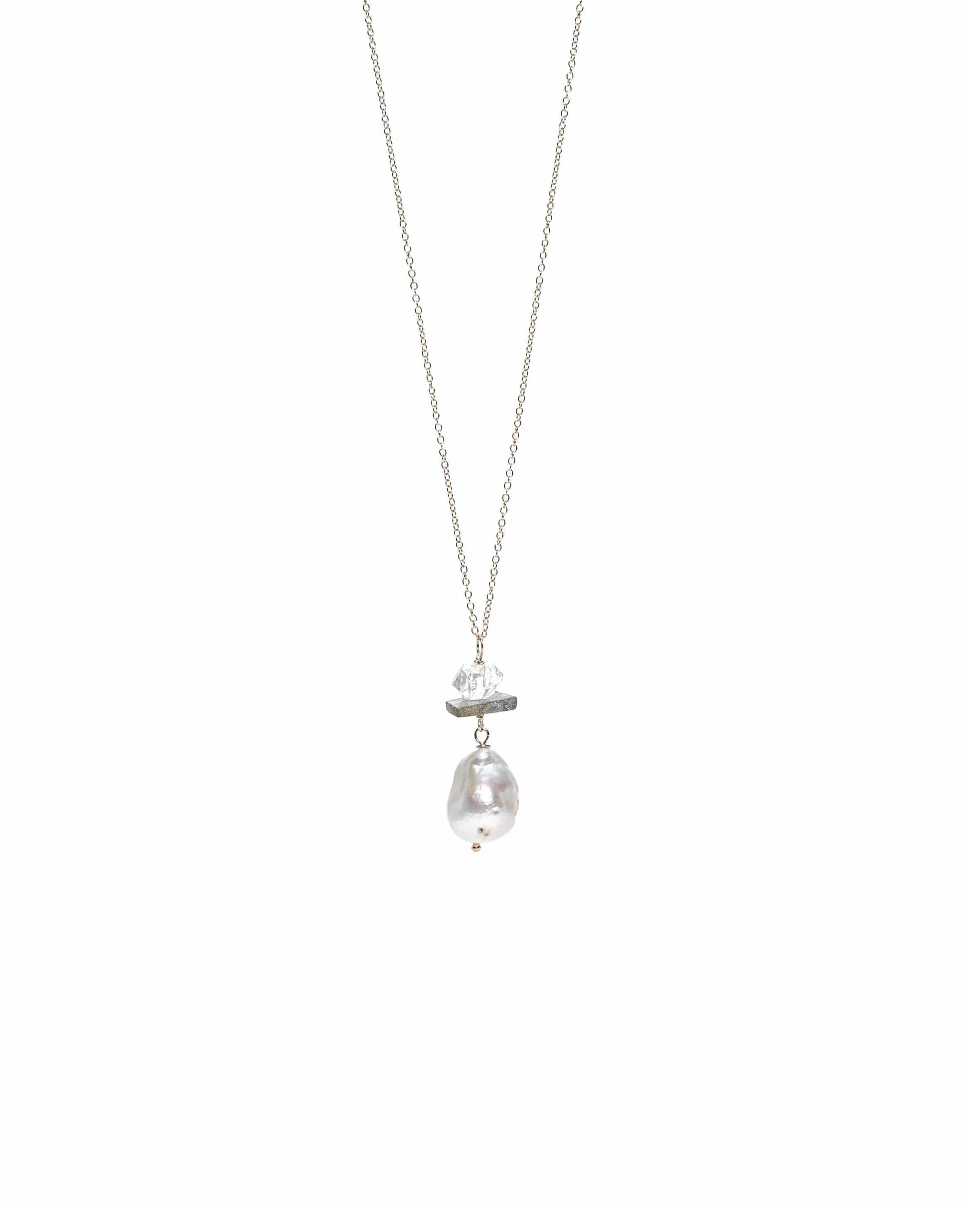Baroque pearl and Labradorite Necklace Liv & B Designs