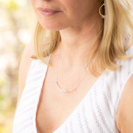 Clarity 14k Gold Fill Herkimer Diamond Cluster Necklace Liv & B Designs