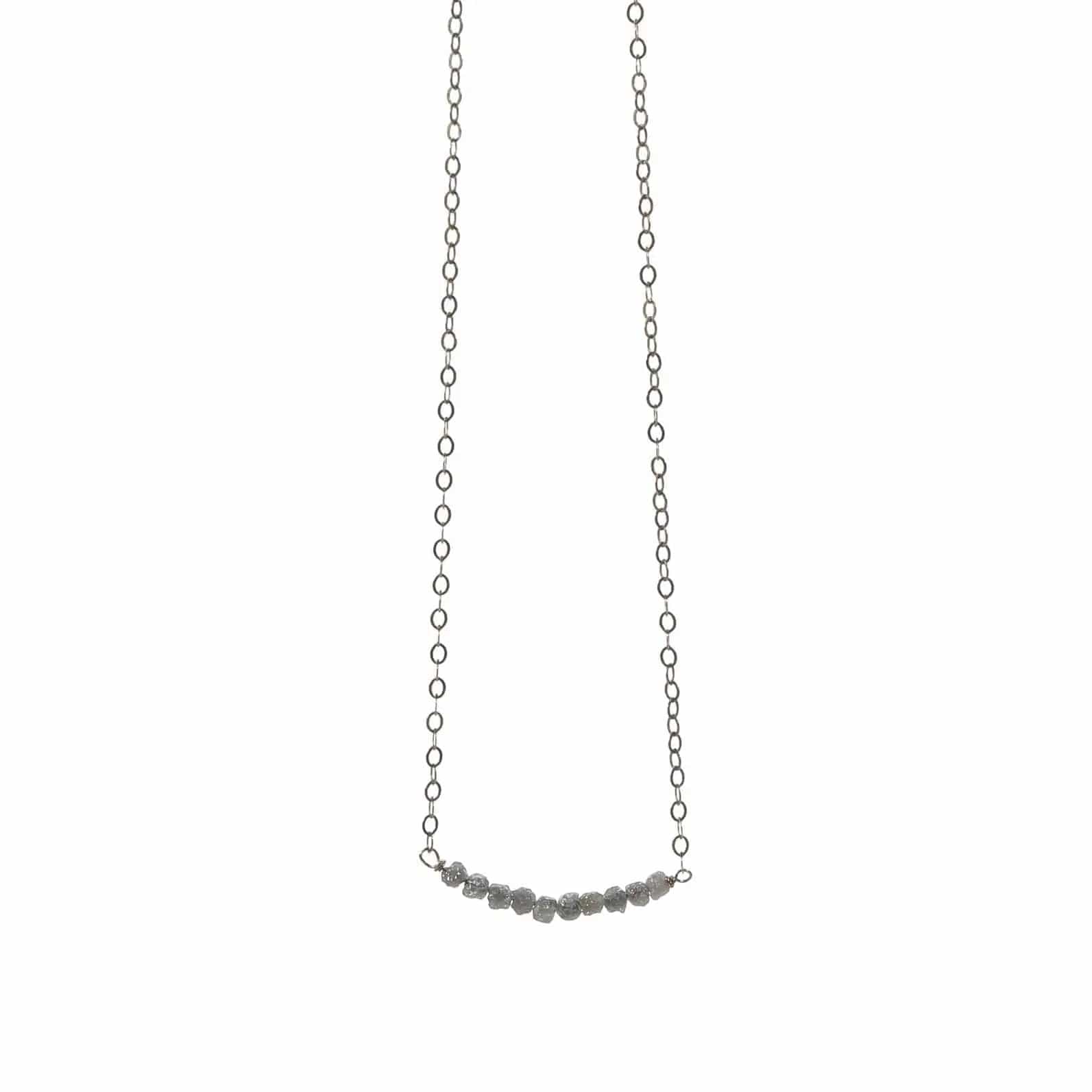 Diamonds In The Raw Sterling Silver Necklace Liv & B Designs