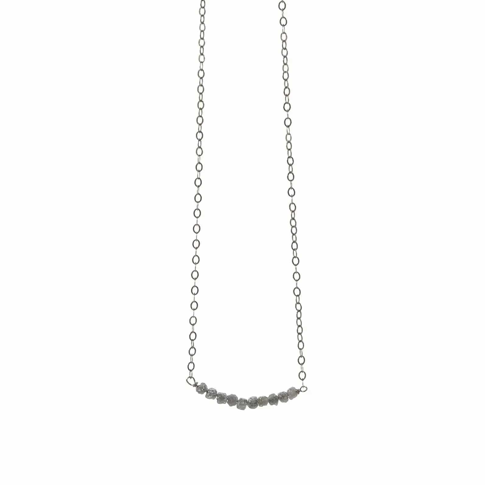 Diamonds In The Raw Sterling Silver Necklace Liv & B Designs