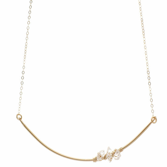 Clarity 14k Gold Fill Herkimer Diamond Cluster Necklace Liv & B Designs