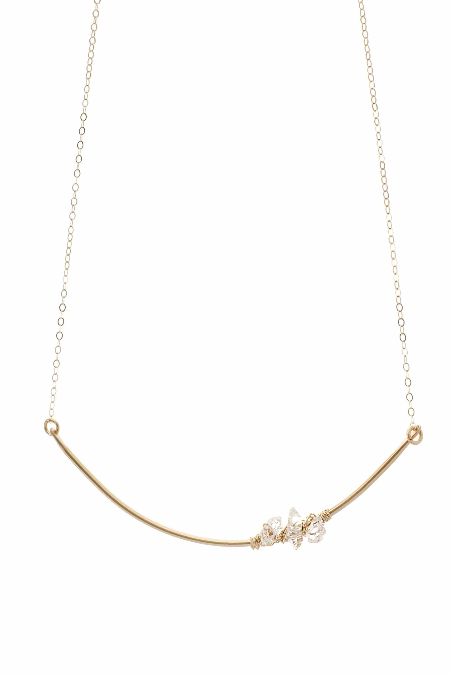 Clarity 14k Gold Fill Herkimer Diamond Cluster Necklace Liv & B Designs