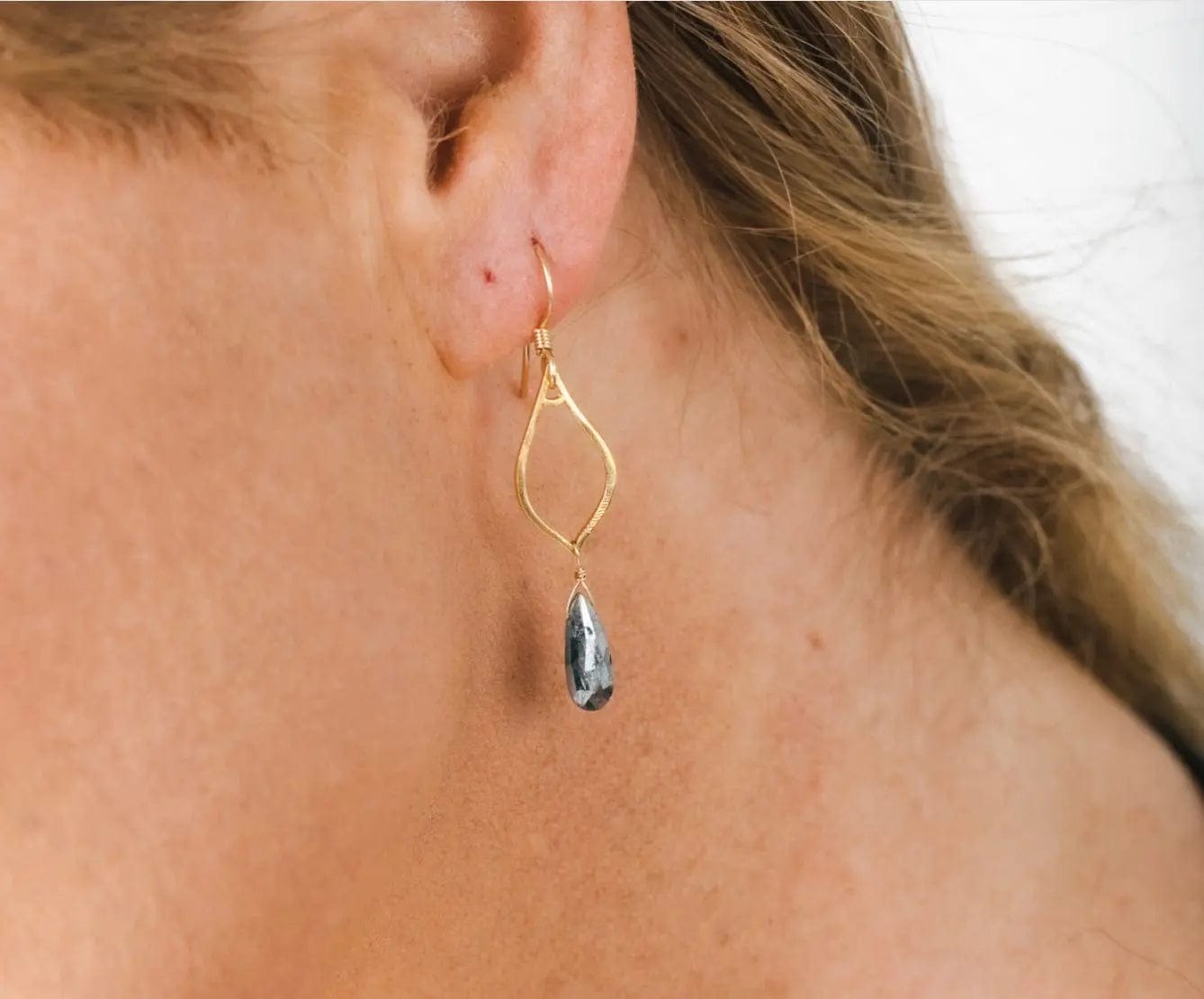 Gold Fill Kyanite Hoop Necklace Liv & B Designs