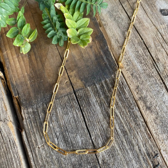Liv & B Designs Necklace Gold Fill Paperclip Chain Necklace