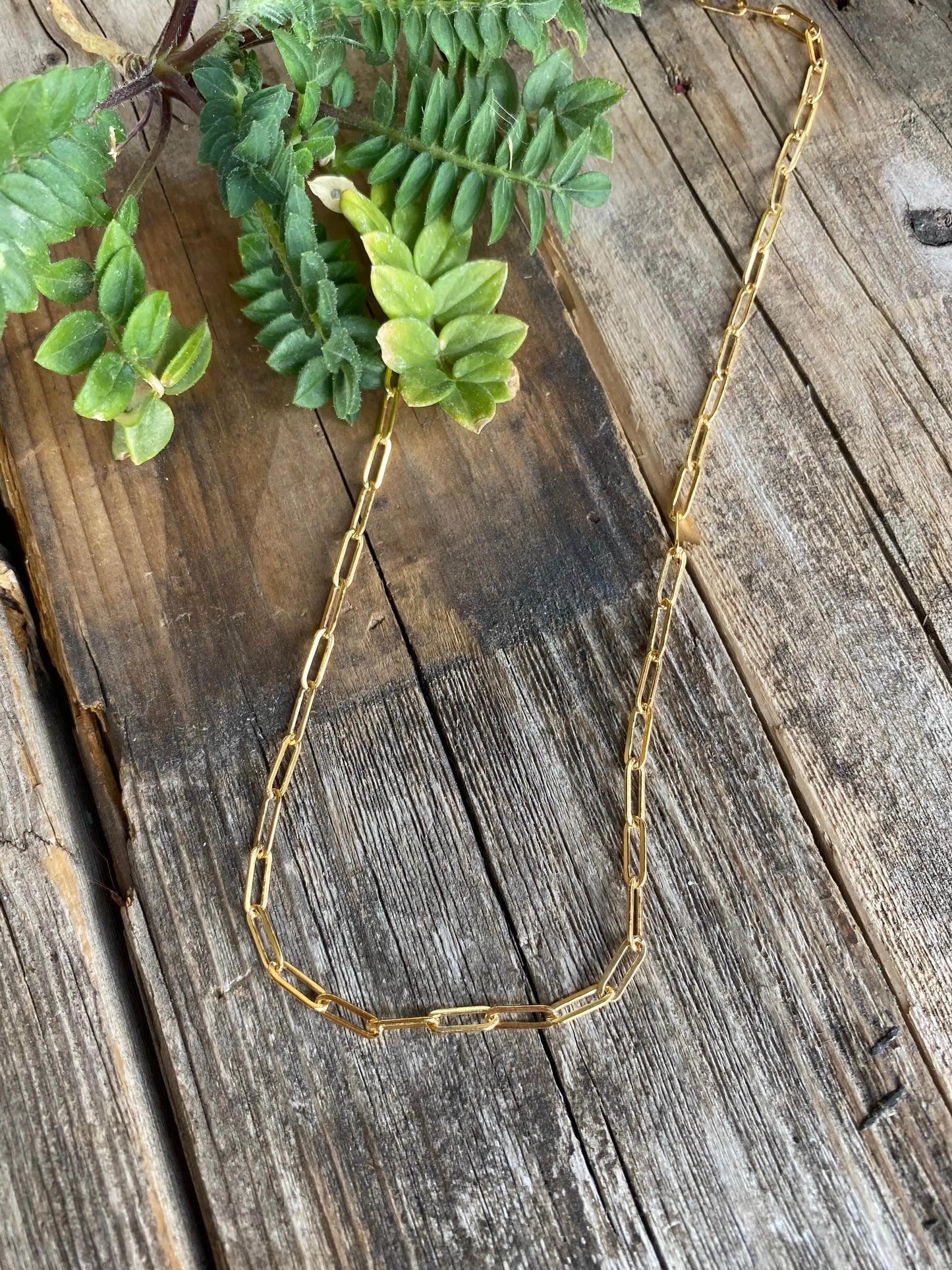 Liv & B Designs Necklace Gold Fill Paperclip Chain Necklace