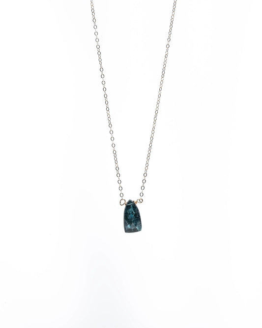 Insightful Teal Kyanite Sterling Silver Necklace Liv & B Designs