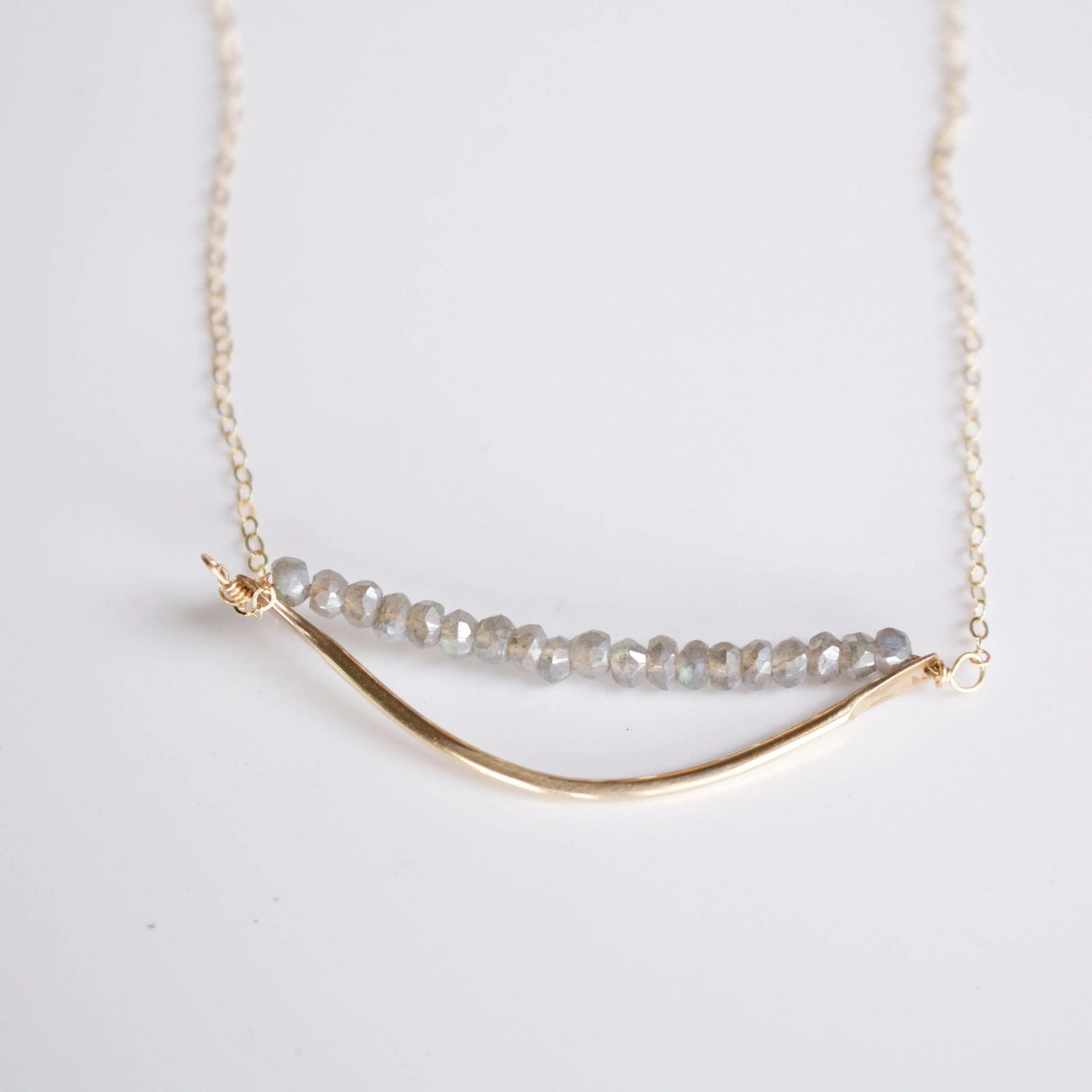 Marin Gemstone Bar Gold Fill Necklace Liv & B Designs