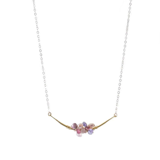 Clara 14K Gold Fill Gemstone Cluster Necklace Liv & B Designs