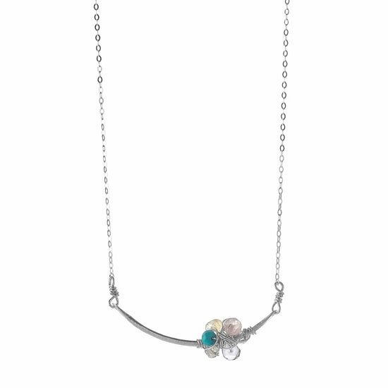 Serenity Gemstone Bar Cluster Necklace Liv & B Designs