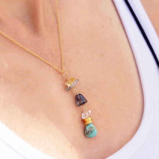 Stacked Gemstone Necklace Liv & B Designs