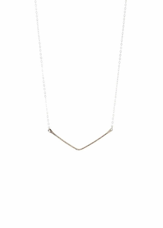 Evelyn Gold Bent Bar Necklace Liv & B Designs
