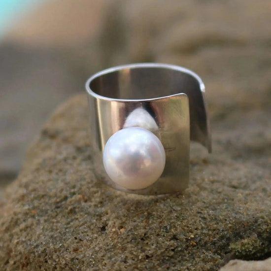 Charming Sterling Silver and Pearl Ring Liv & B Designs