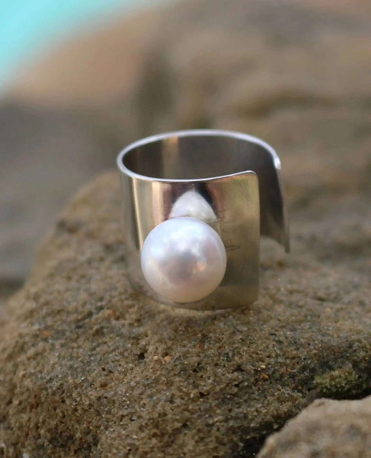 Charming Sterling Silver and Pearl Ring Liv & B Designs