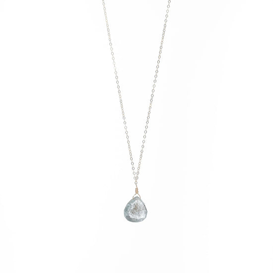 Single Copper Aquamarine Gemstone Necklace Liv & B Designs