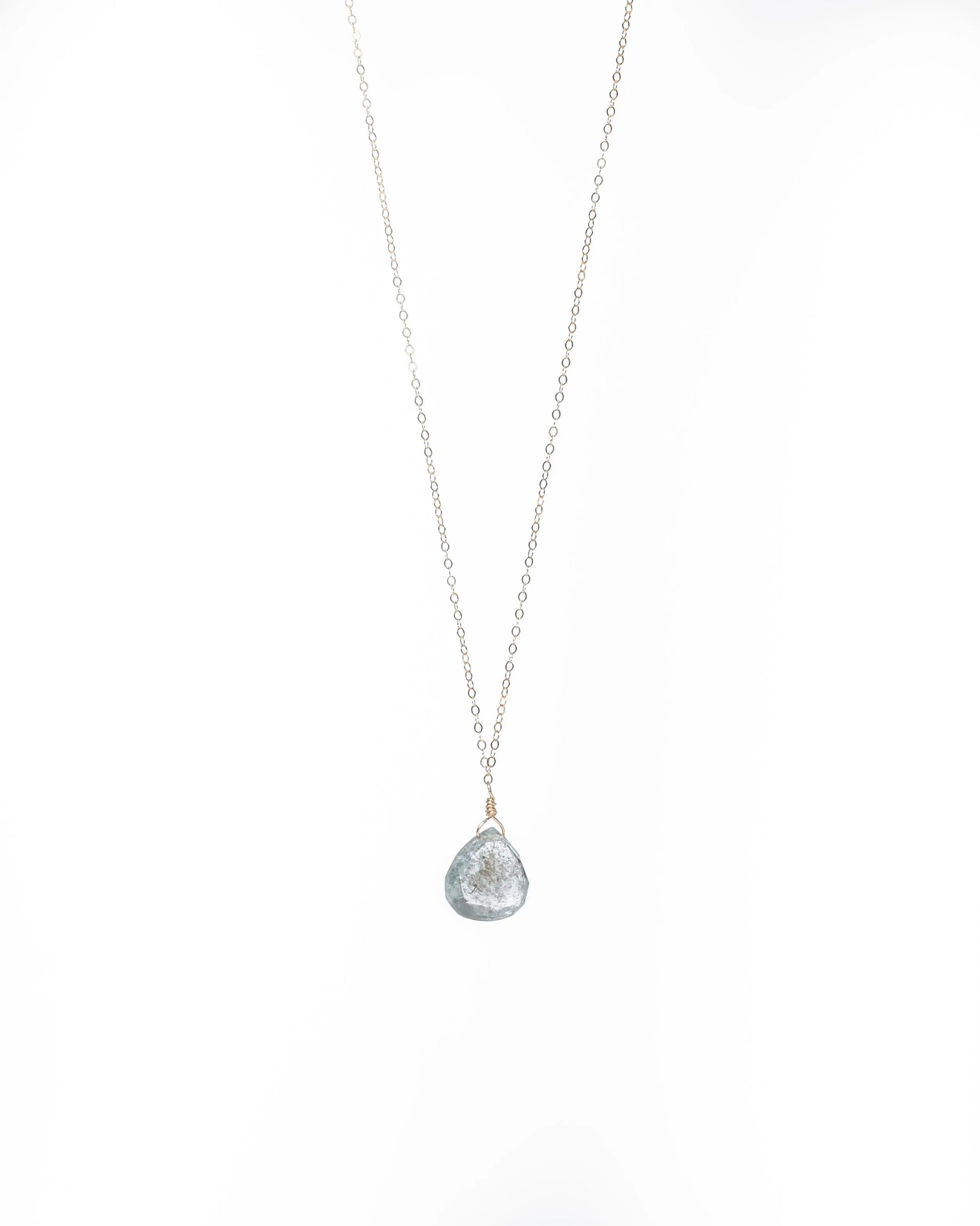 Single Copper Aquamarine Gemstone Necklace Liv & B Designs