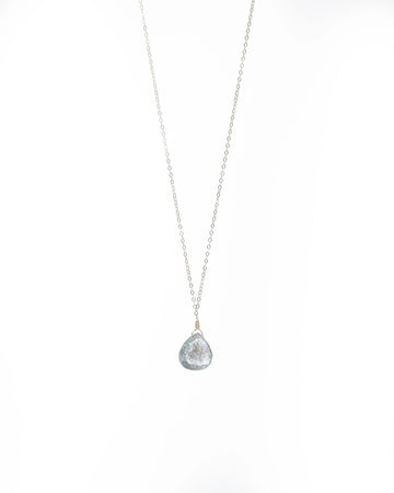 Single Copper Aquamarine Gemstone Necklace Liv & B Designs