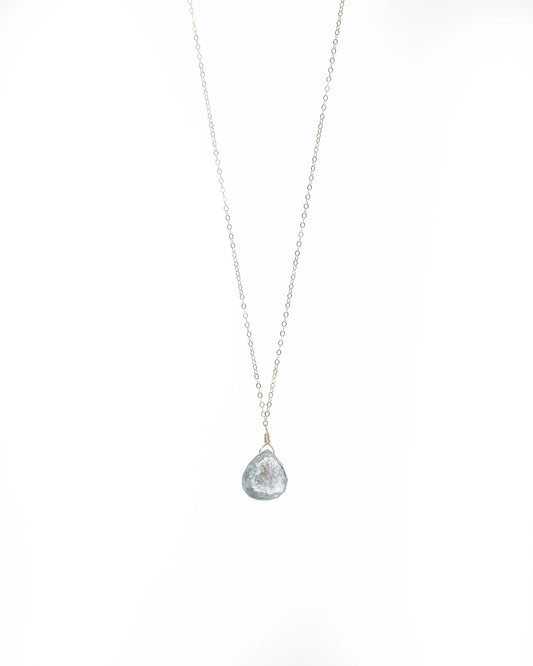 Single Copper Aquamarine Gemstone Necklace Liv & B Designs