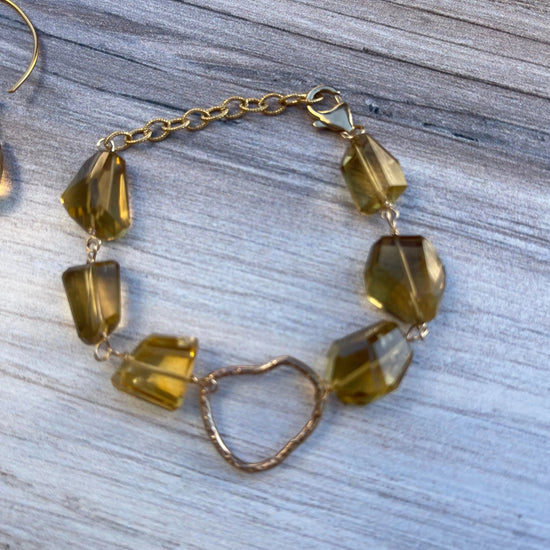 Whiskey Quartz 14K Gold Fill Bracelet Liv & B Designs