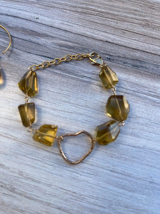Whiskey Quartz 14K Gold Fill Bracelet Liv & B Designs