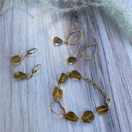 Whiskey Quartz 14K Gold Fill Bracelet Liv & B Designs