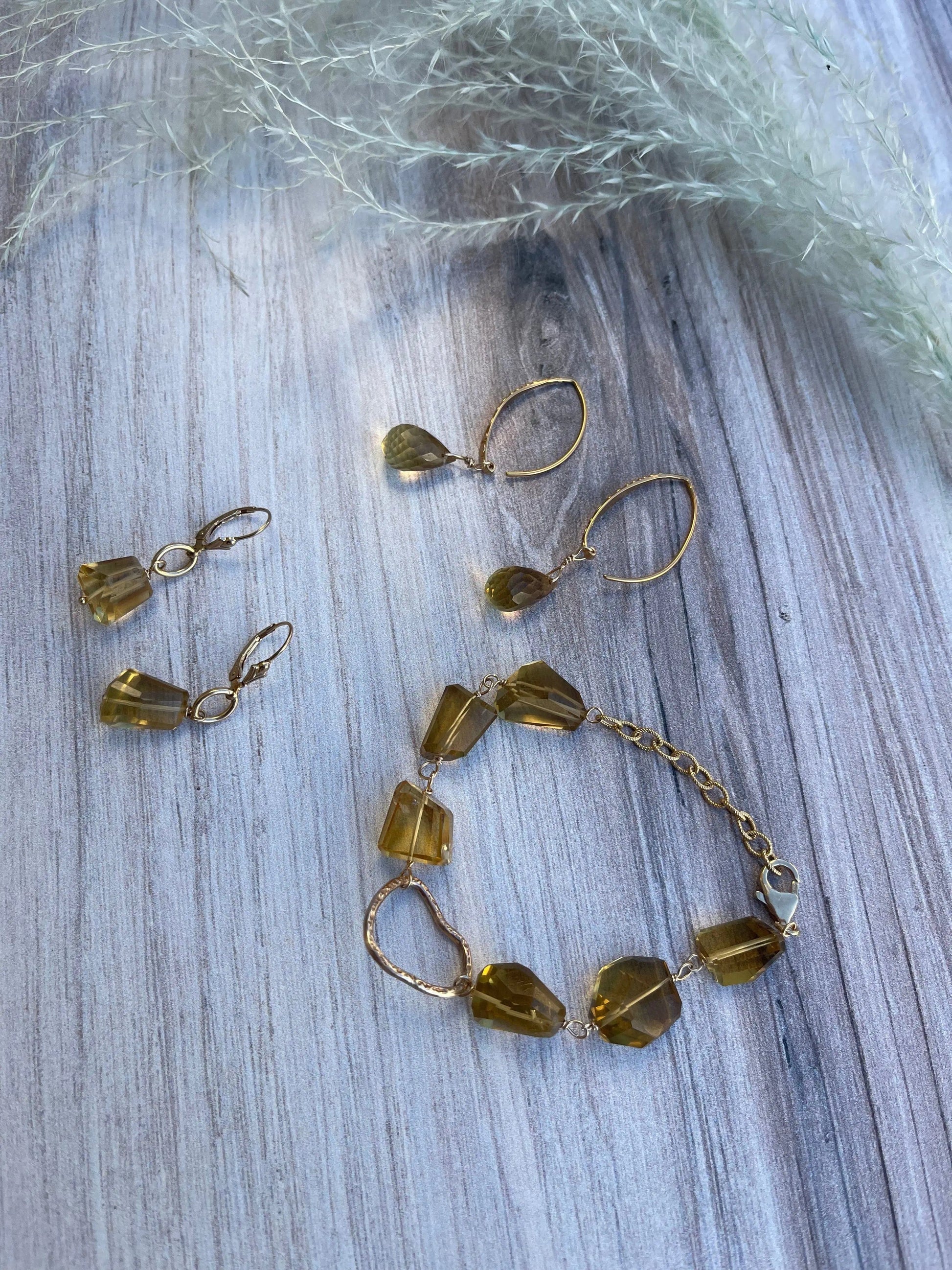Whiskey Quartz 14K Gold Fill Bracelet Liv & B Designs