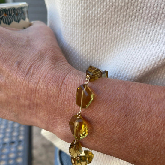 Whiskey Quartz 14K Gold Fill Bracelet Liv & B Designs