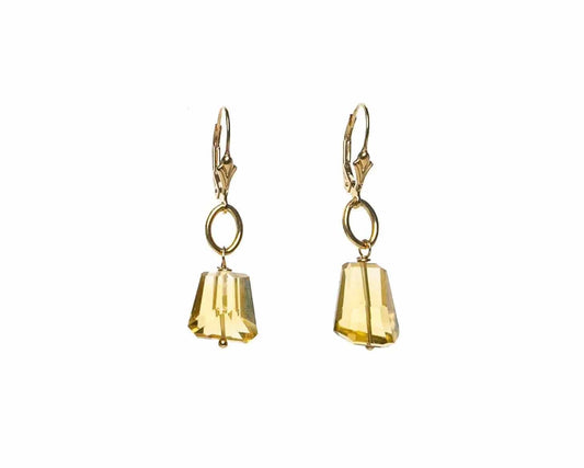 Whiskey Quartz 14K Gold Fill drops Liv & B Designs