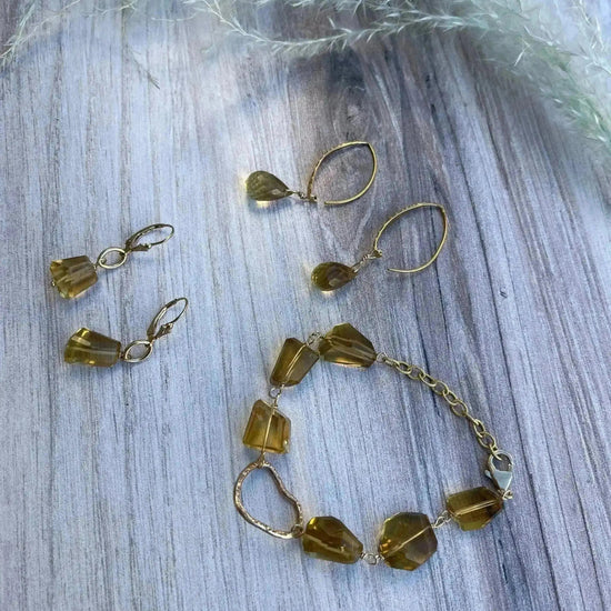 Whiskey Quartz 14K Gold Fill drops Liv & B Designs