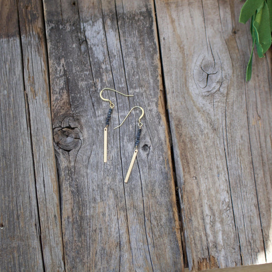 Rough Cut Diamond Bar Earrings Liv & B
