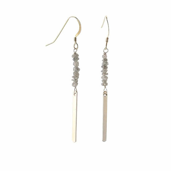 Rough Cut Diamond Bar Earrings Liv & B