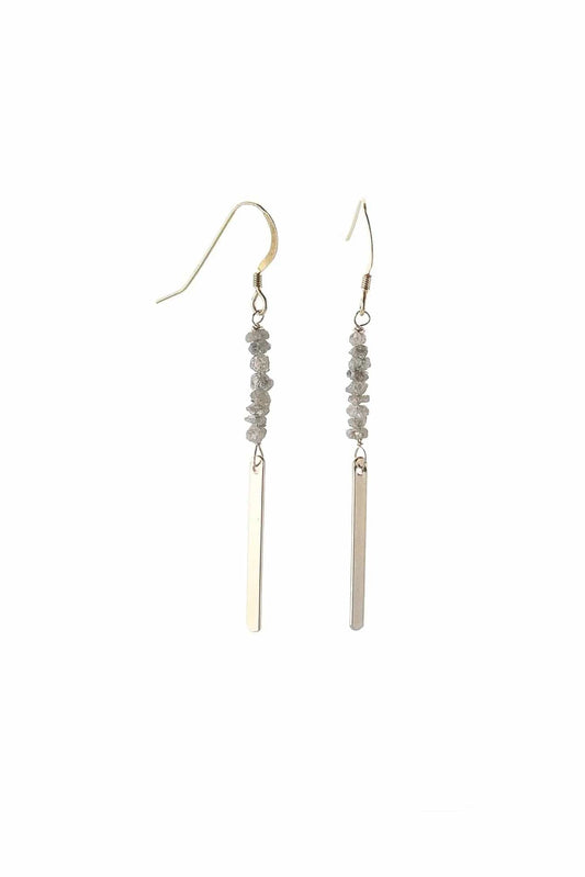 Rough Cut Diamond Bar Earrings Liv & B