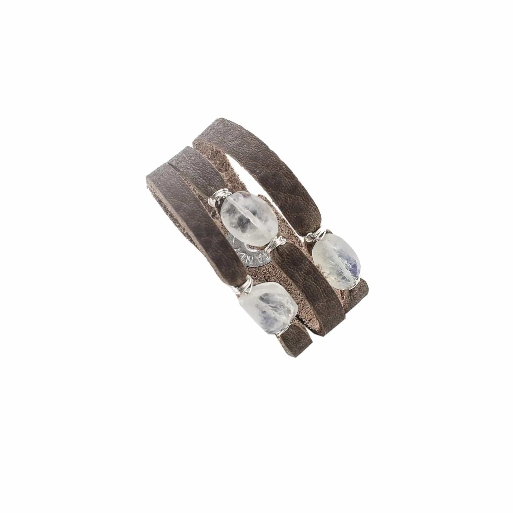 Mini Cinco Leather Wrap Bracelet Grey Liv & B
