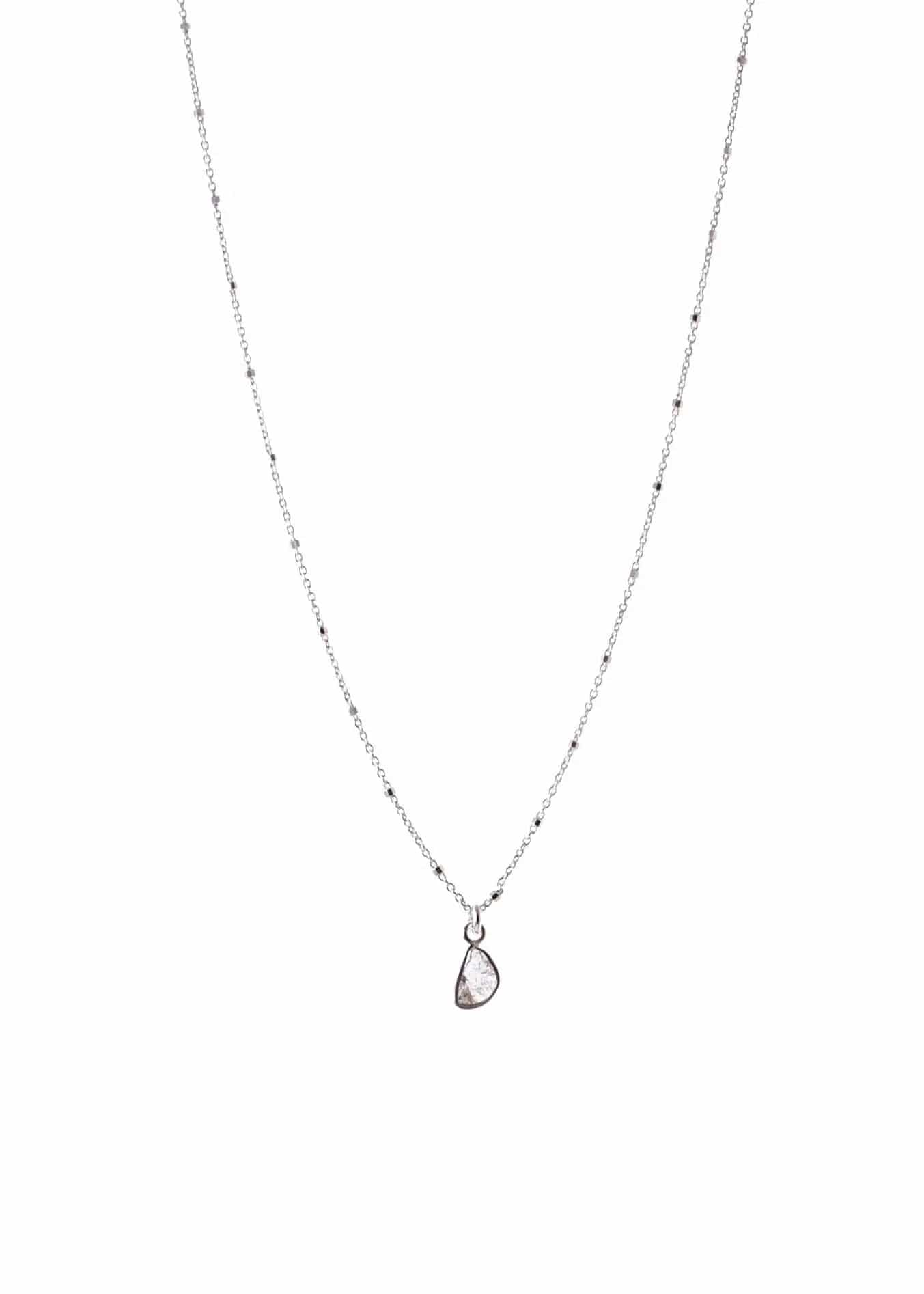 Diamond Slice Sterling Silver Necklace Liv & B