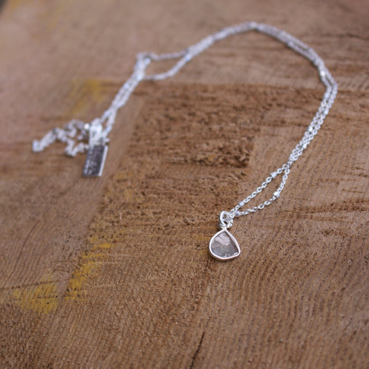 Diamond Slice Sterling Silver Necklace Liv & B