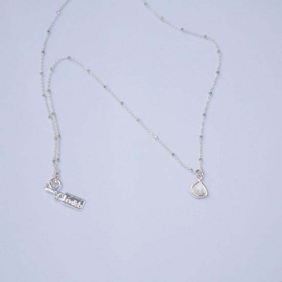 Diamond Slice Sterling Silver Necklace Liv & B