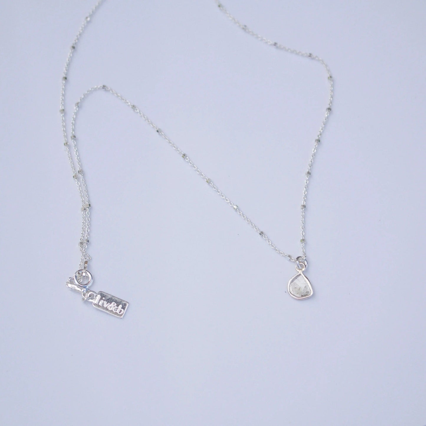 Diamond Slice Sterling Silver Necklace Liv & B