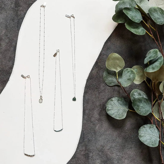 Diamond Slice Sterling Silver Necklace Liv & B