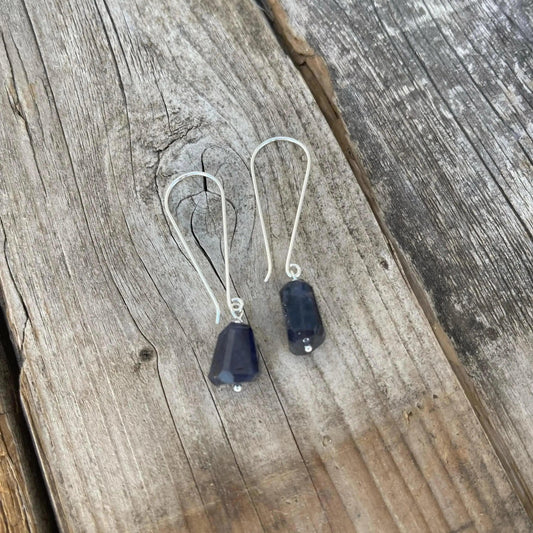 Iolite Chunk Earrings Liv & B