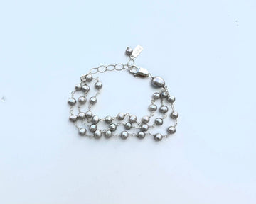 Triple Row Grey Pearl Bracelet Liv & B